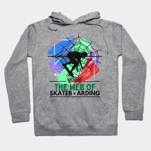 Trapped Inside the Web of Skateboarding Green/Bright Hoodie